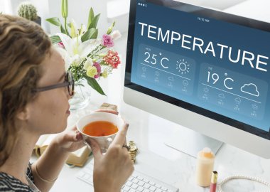 Bilgisayarda Çalışan Kadın