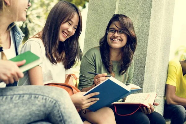 Estudiantes de diversidad estudiando juntos —  Fotos de Stock