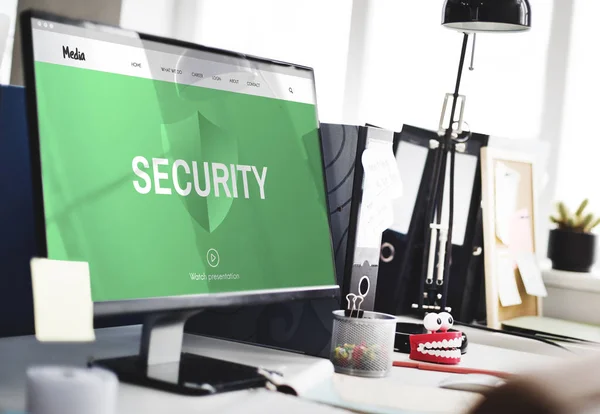 Computer on workplace table — Stock Photo, Image