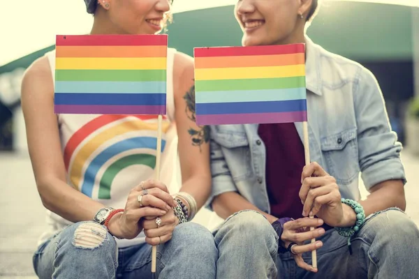 Моменты лесбийской пары — стоковое фото