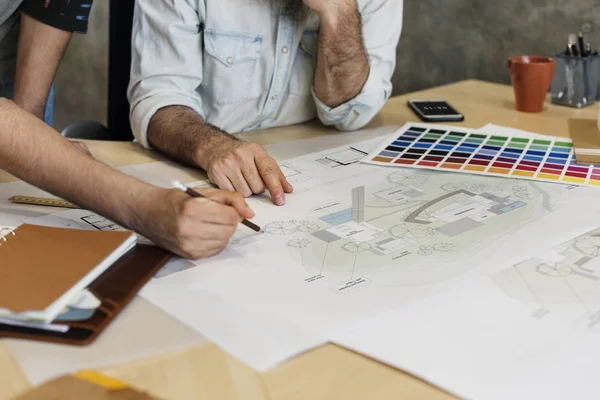 Architects working on the project — Stock Photo, Image