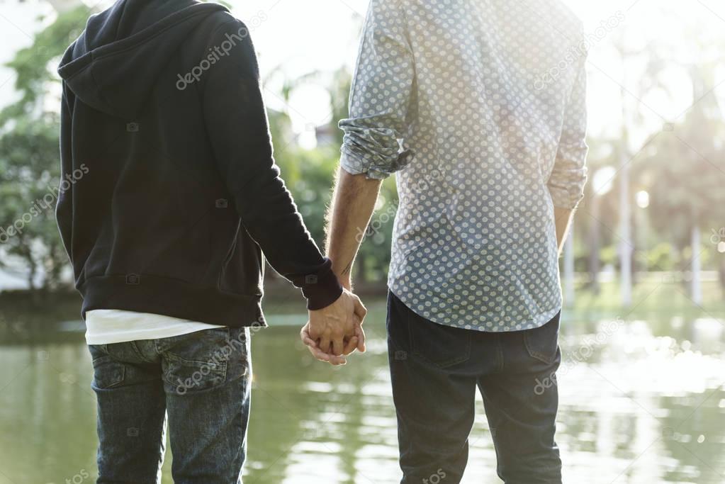 Gay Couple holding hands