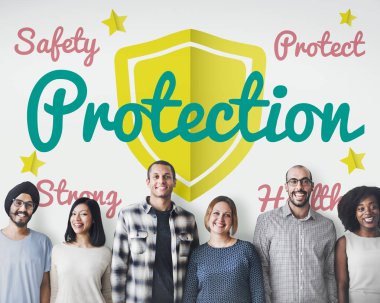 çeşitlilik insanlar duvara yakın duruyor