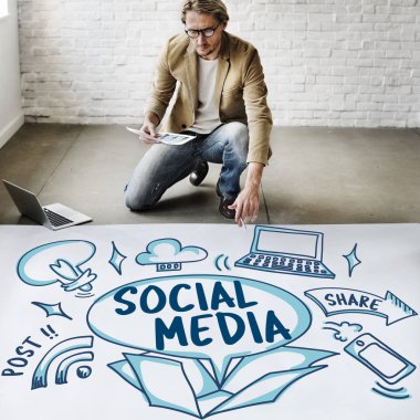 Poster çalışma iş adamı