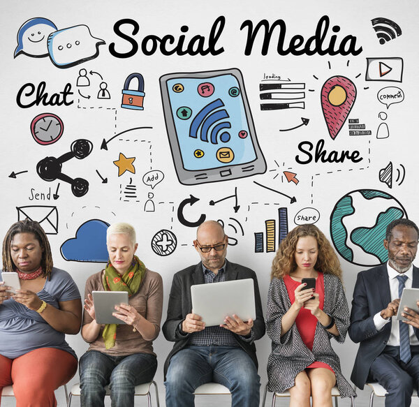 People using digital devices 