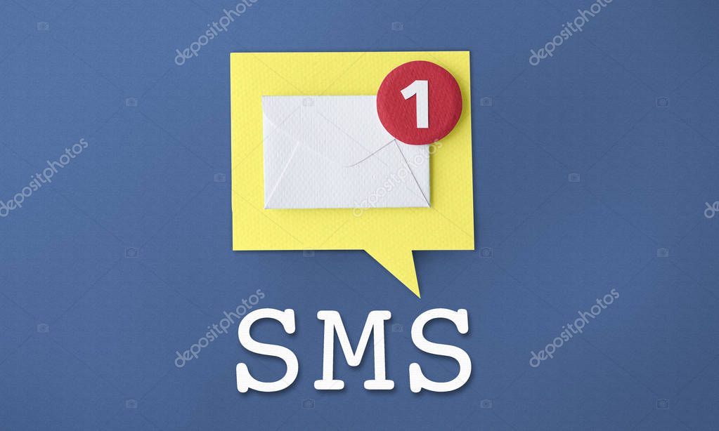Creative website banner, suitable as background, text: SMS