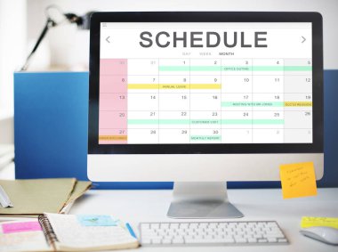 bilgisayar monitöründe çalışma alanı tablosu