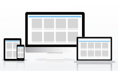 Beyaz arka plan üzerinde dijital cihazlar