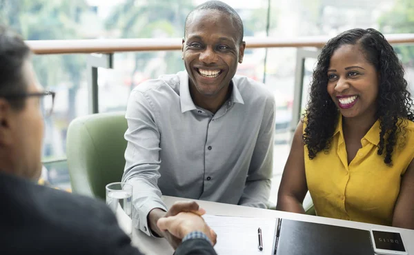 Happy people at meeting — Stok Foto