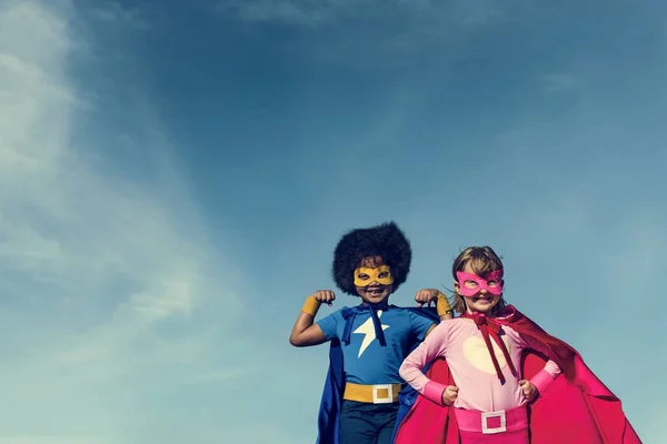 Niños Super Heroes — Foto de Stock