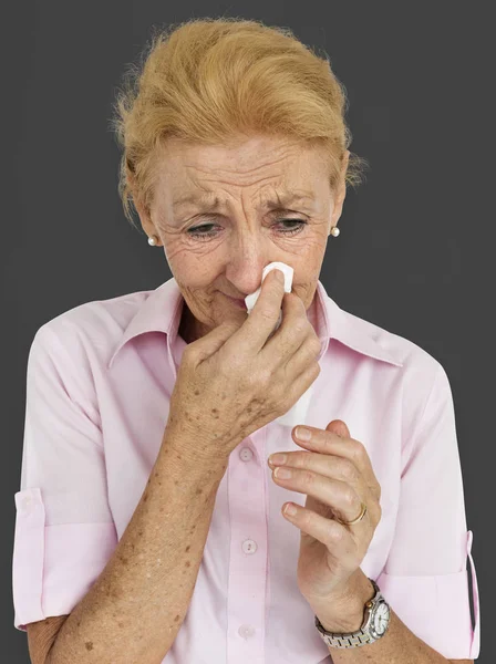 Senior Woman in Studio — Stock Photo, Image