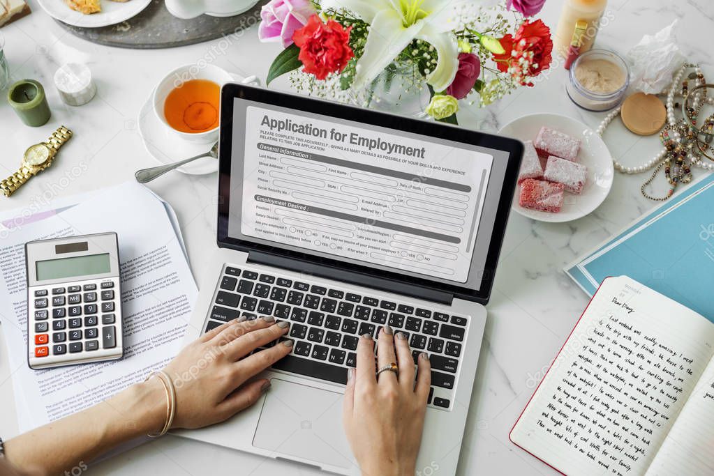 woman working on laptop