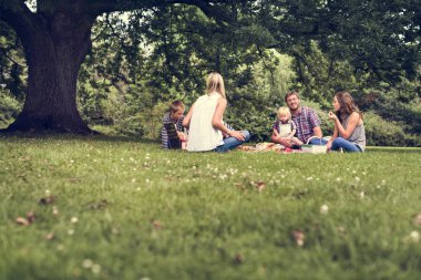Aile piknikten hoşlanıyor