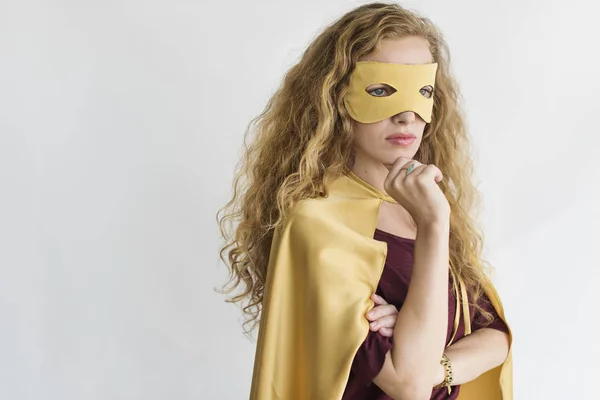 Woman wearing superhero costume — Stock Photo, Image