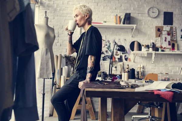 Fashion designer working in Showroom — Stock Photo, Image