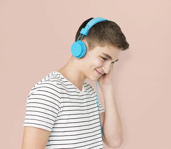 Guy Lisiten Music in Headphones — Stock Photo, Image