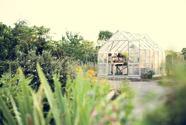 Glass Gardening house — Stock Photo, Image