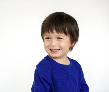 Asyalı çocuk Studio poz 