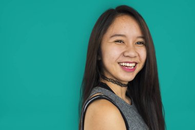 Bayan portre stüdyo çekimi kavramı