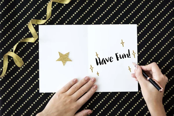 tebrik kartı üzerinde yazma kişi