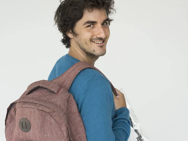 Attractive student man with backpack