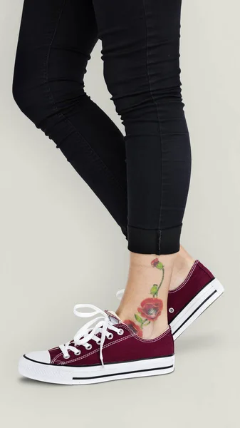 Flower Tattoo on the Ankle