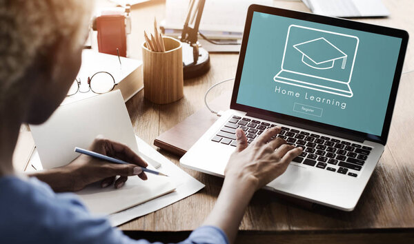 woman working on laptop 