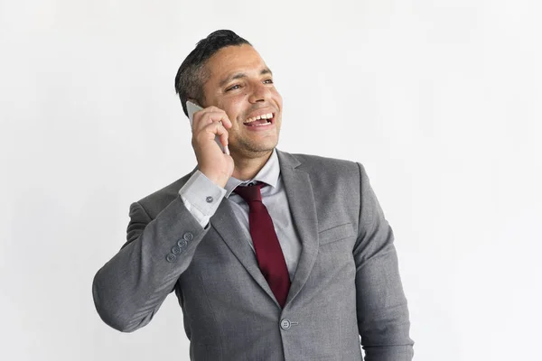 Üzletember beszél telefonon. — Stock Fotó