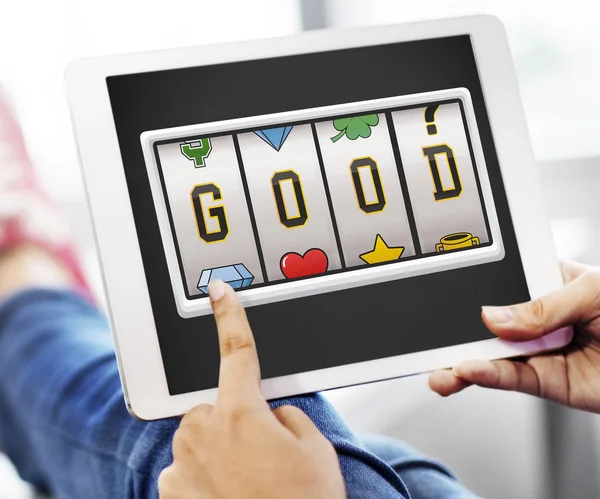 Person using digital table — Stock Photo, Image