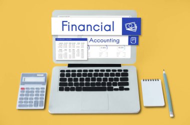 Ofis, banka donatımı ile dizüstü bilgisayar