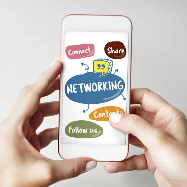 Cep telefonu ellerinde.