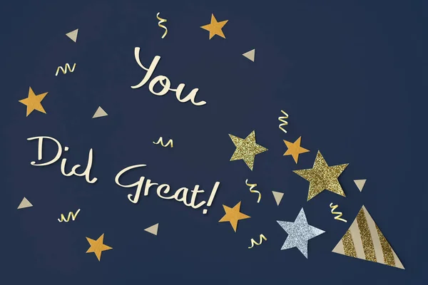 Creative greeting paper with beautiful stars — Stock Photo, Image