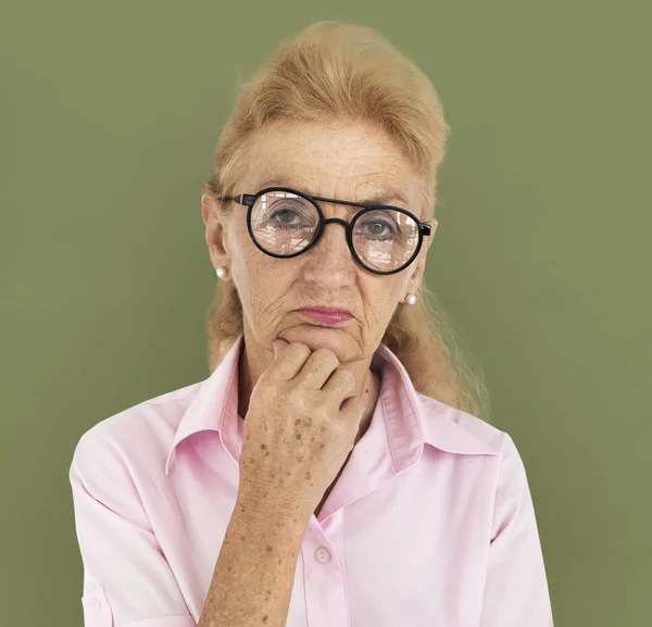 Senior Woman in Studio — Stock Photo, Image