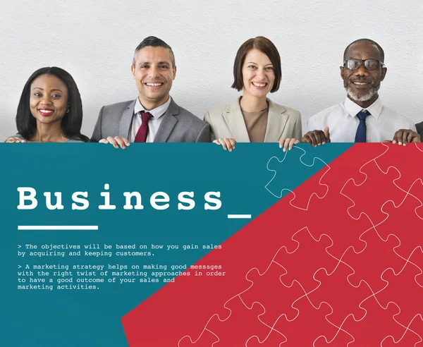 Business People Holding Board — Stock Photo, Image