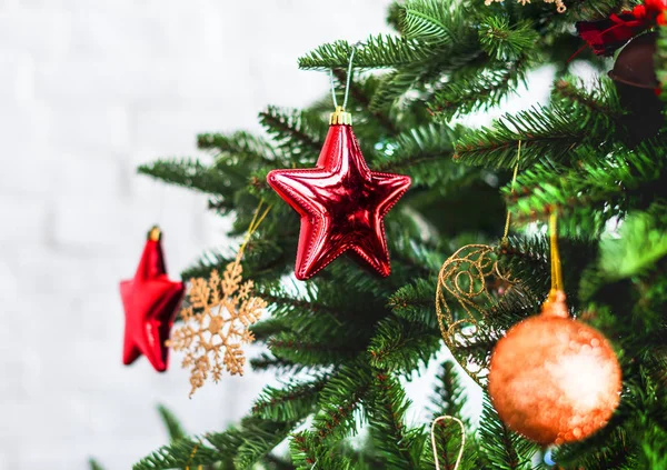 Christmas decorations on the tree — Stock Photo, Image