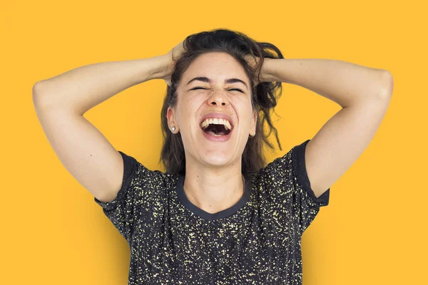 Mujer caucásica gritando —  Fotos de Stock