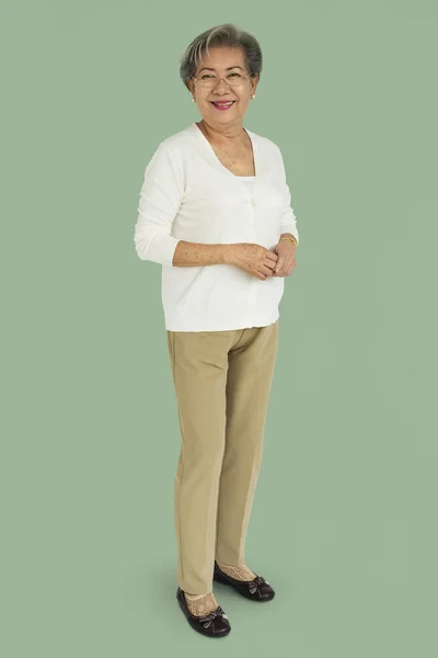 Senior Woman posing in studio — Stock Photo, Image