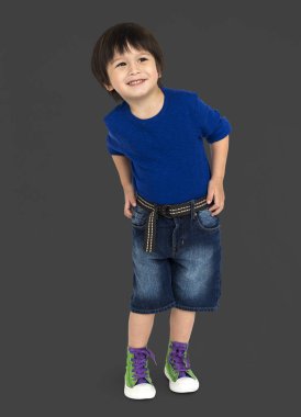 Asyalı çocuk Studio poz 