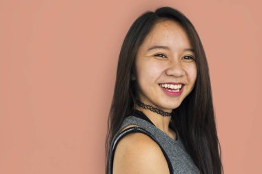 Bayan portre stüdyo çekimi kavramı