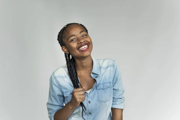 African american woman in the studio — Stock Photo, Image