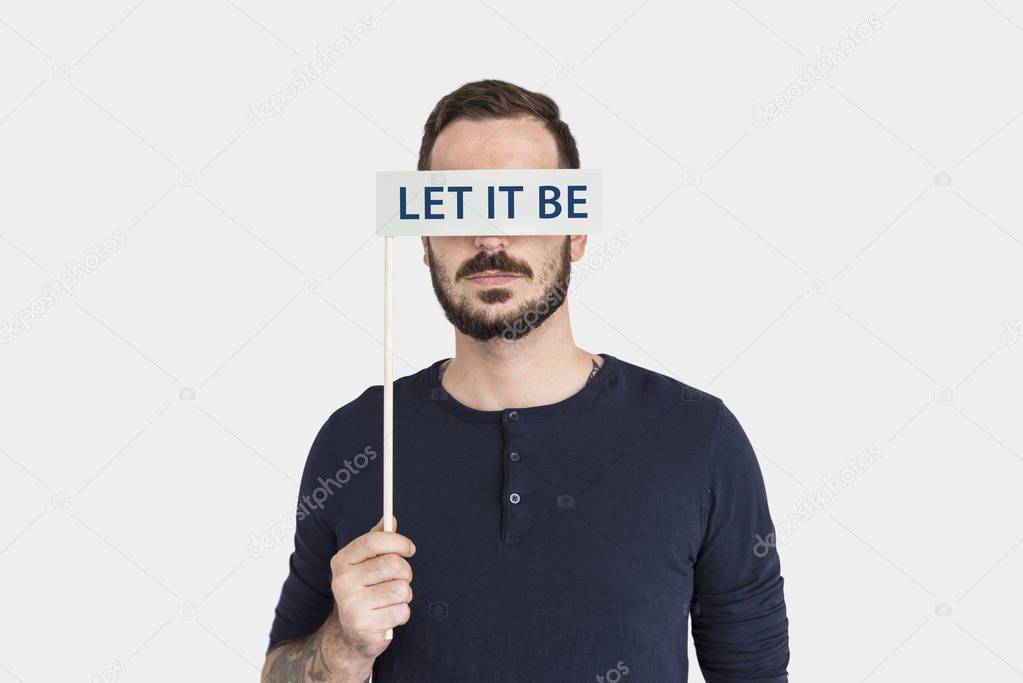 man holding speech stick