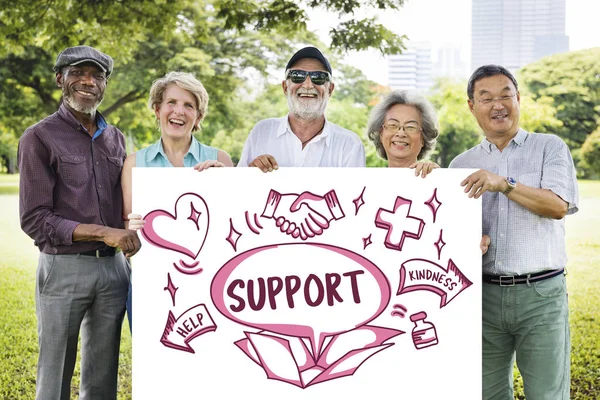 Pensioen Senior mensen en steun Concept — Stockfoto