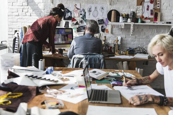 Fashion designers working in Showroom — Stock Photo, Image