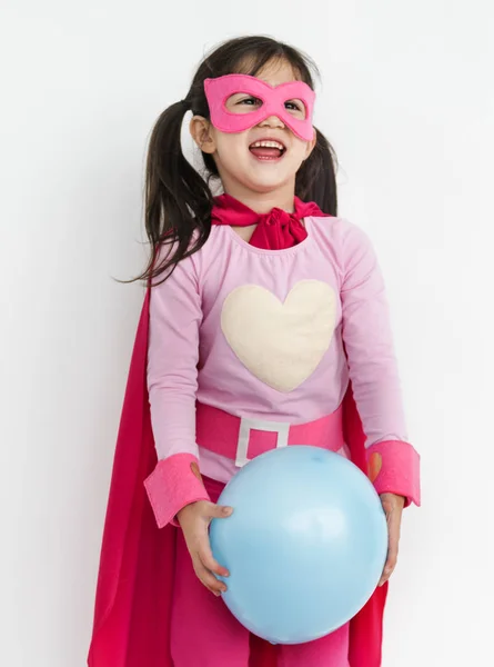 Menina em traje Superhero — Fotografia de Stock