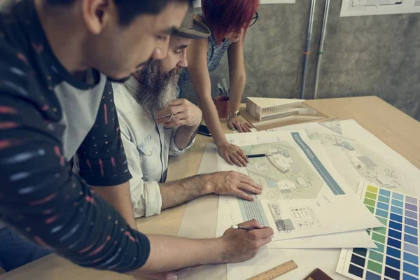 Architects working on the project — Stock Photo, Image
