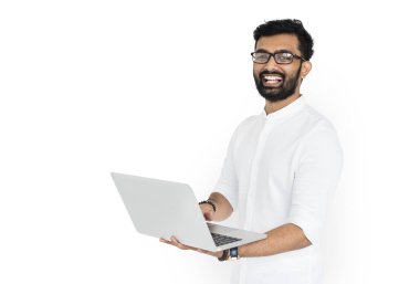 Adam dijital Gadget'ı kullanma