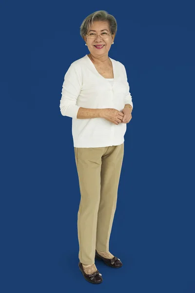 Senior Woman posing in studio — Stock Photo, Image