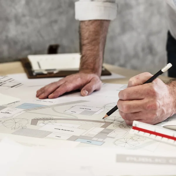 Architect working on the project — Stock Photo, Image