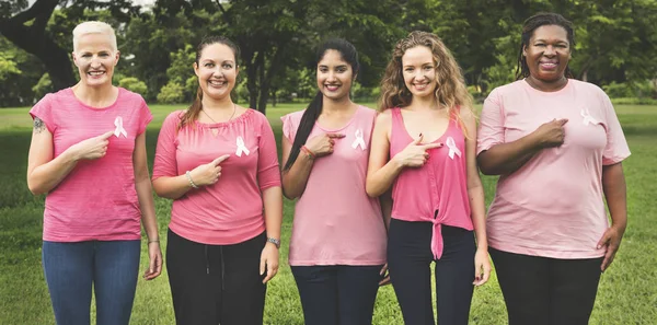 Women Support Breast Cancer — Stock Photo, Image