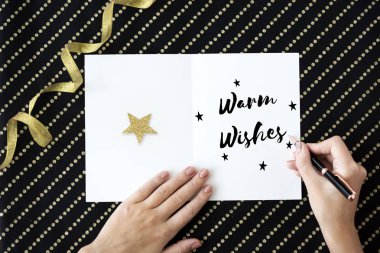 tebrik kartı üzerinde yazma kişi